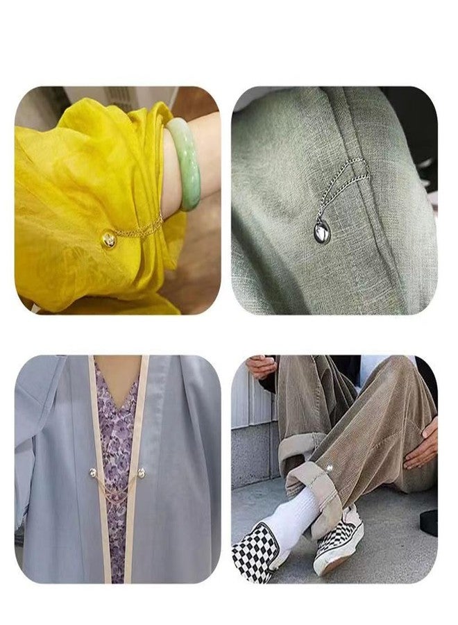 DraCra 3 Pack Magnet Clothing Pins Hijab Magnets with Decorative Metal Chain Magnetic Clothing Clips Magnetic Brooch Stay in Place for Scarf Muslim Sleeves Shirts Headscarf Shawl Cardigan Cuff Hem - Image 2
